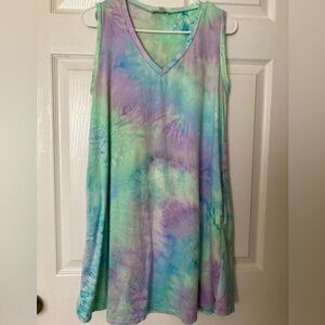 ✨ 5/$15 White Birch Sleeveless Tie-Dye Dress